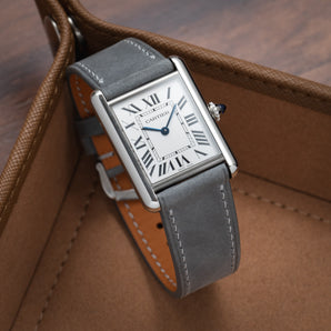 Light Grey Nubuck Strap for Cartier Tank