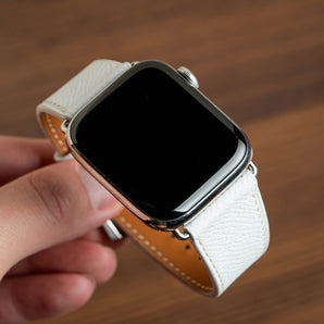 White Epsom Slim Apple Watch Strap