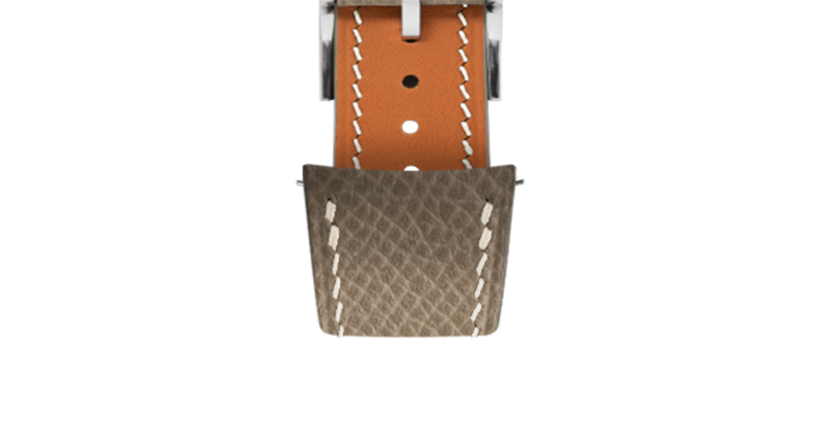Taupe Epsom Slim (Curved) Strap - Handcrafted Leather Watch Strap