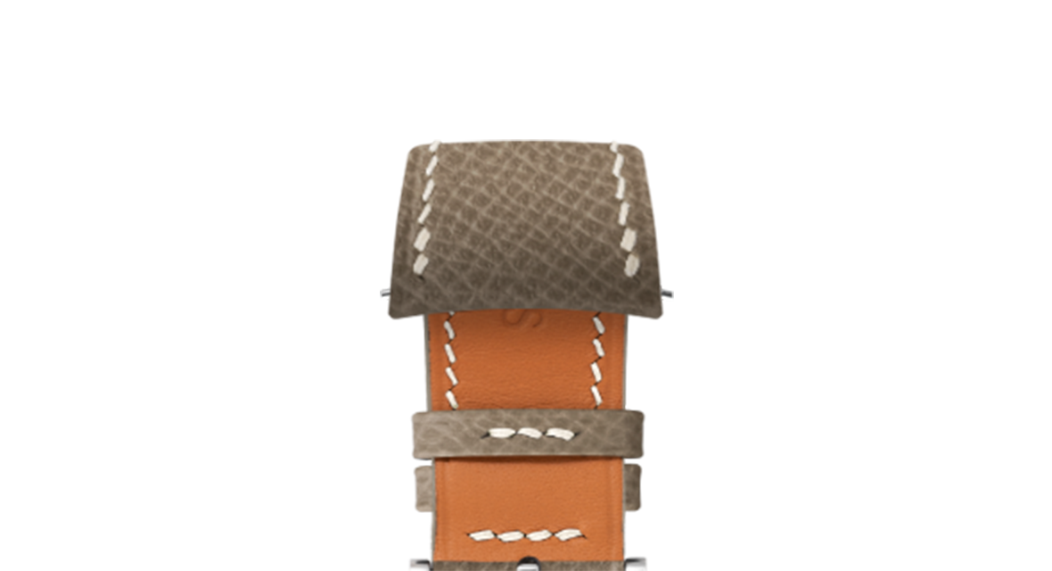 Taupe Epsom Slim (Curved) Strap - Handcrafted Leather Watch Strap