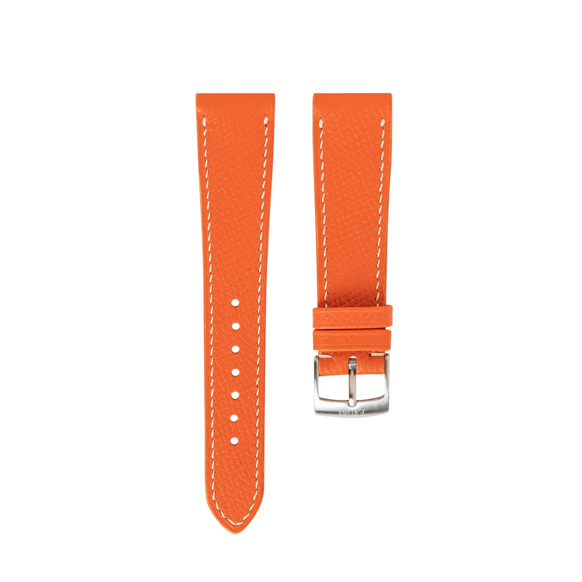 Double Tour Epsom Brown Leather for Hermes Watch ( White, Orange, Red, Brown, Black 9 Colors) 9-Epsom Purple 14mm Lug width+12mm Buckle Width
