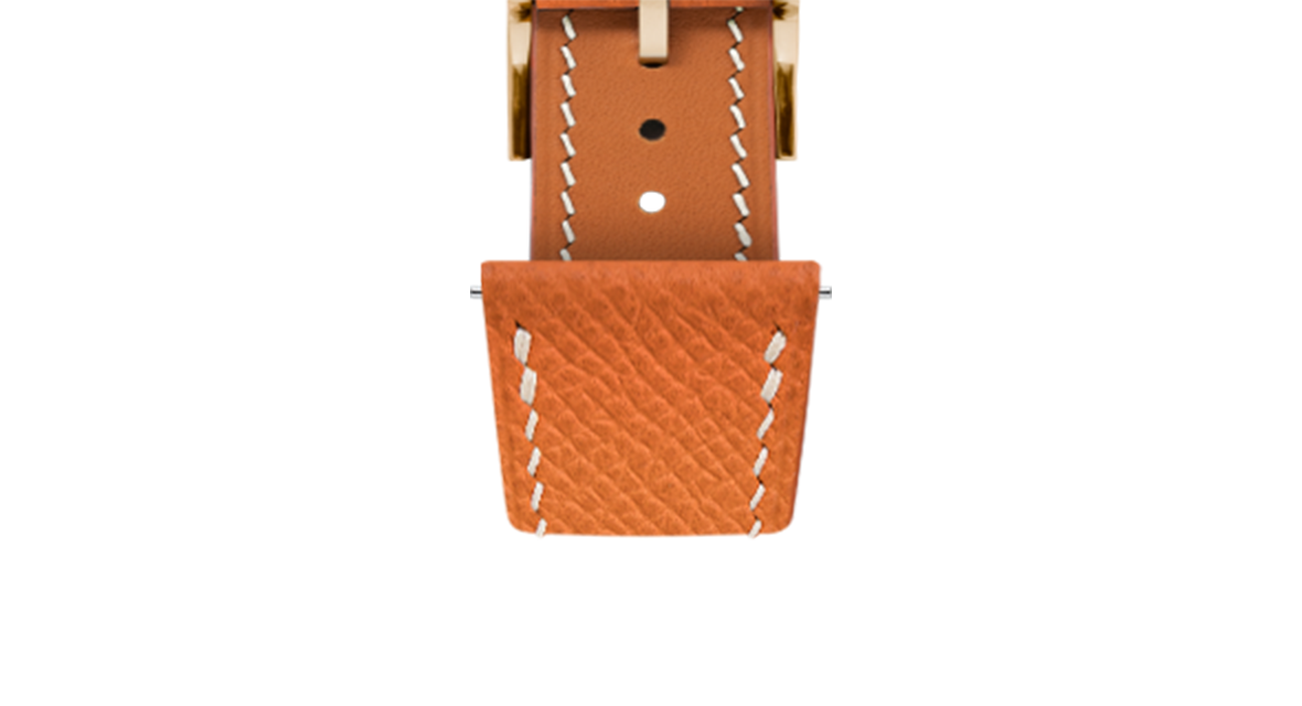 Orange Epsom Slim Strap - Handcrafted Leather Watch Strap · 17