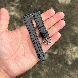 Glazed Obsidian Alligator Slim Strap for The Petite Collection