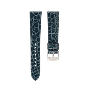 Glossy Lagoon Blue Crocodile Flank Stitchless Strap