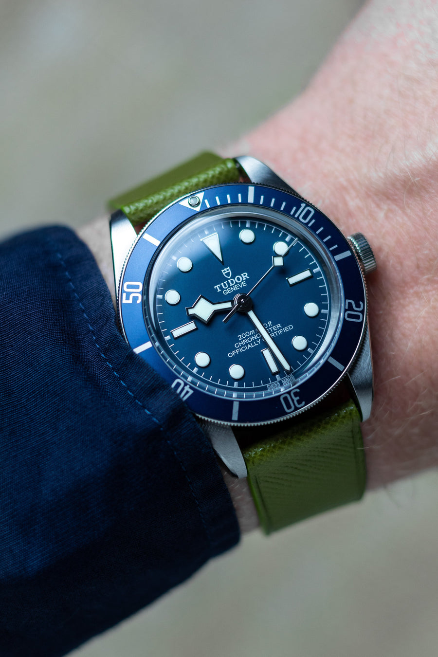 Overstock: Army Green Saffiano Stitchless Strap