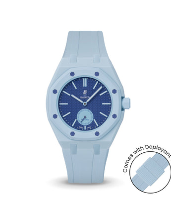 Swatch x AP Royal Pop Light Blue case-strap by Delugs