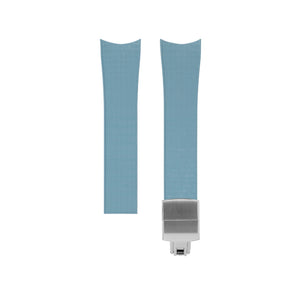 Baby Blue Curved CTS Rubber Strap for MB&F MAD1 (Strap Only)