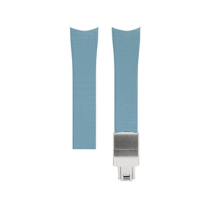 Baby Blue Curved CTS Rubber Strap for MB&F MAD1