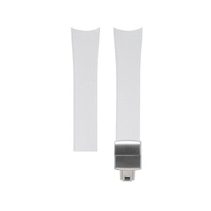 White Curved CTS Rubber Strap for MB&F MAD1