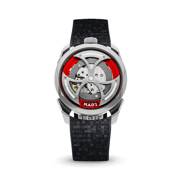 Delugs Black Curved CTS Rubber Strap for MB&F MAD1 Rubber Watch Strap