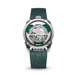 Emerald Green Curved CTS Rubber Strap for MB&F MAD1