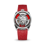 Delugs Red Curved CTS Rubber Strap for MB&F MAD1 Rubber Watch Strap