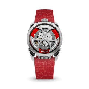 Red Curved CTS Rubber Strap for MB&F MAD1