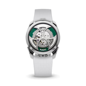 White Curved CTS Rubber Strap for MB&F MAD1