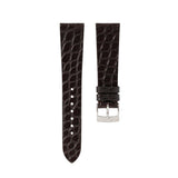 Delugs Matte Dark Brown Alligator Flank Stitchless Strap Handcrafted Leather Watch Strap