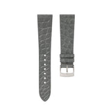 Delugs Matte Dolphin Grey Alligator Flank Stitchless Strap Handcrafted Leather Watch Strap