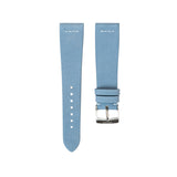 Delugs Overstock: Pastel Blue Nubuck Row-Stitch Strap Handcrafted Leather Watch Strap