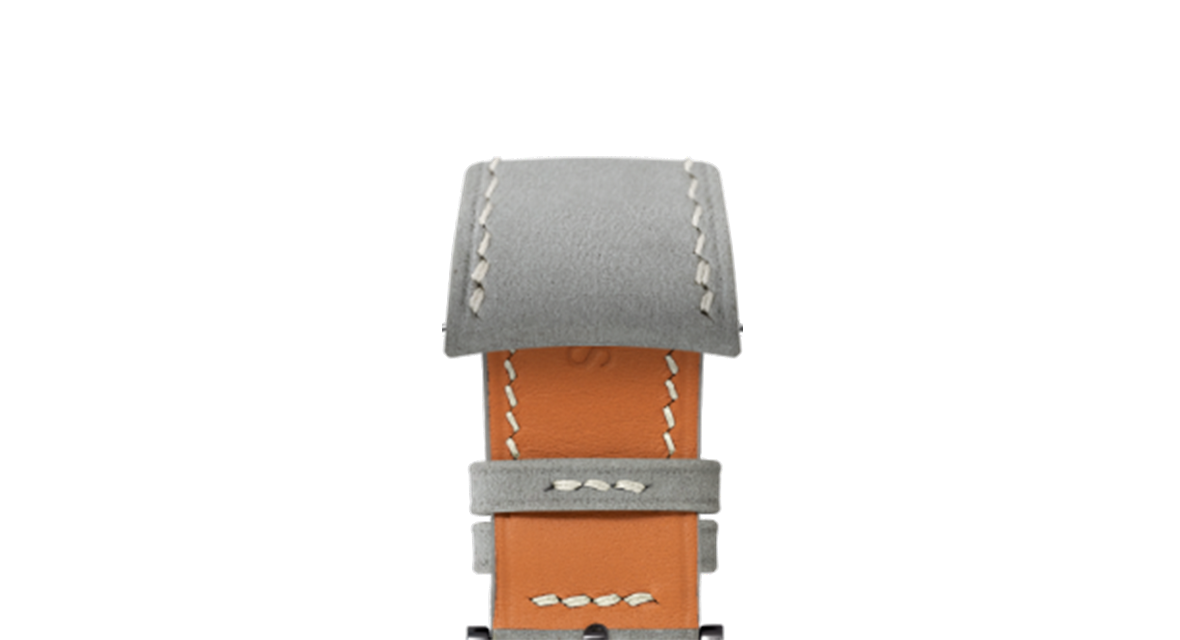 Light Grey Nubuck Slim (Curved) Strap - Handcrafted Leather Watch