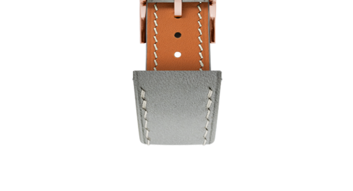 Light Grey Nubuck Slim Strap - Handcrafted Leather Watch  display picture 1