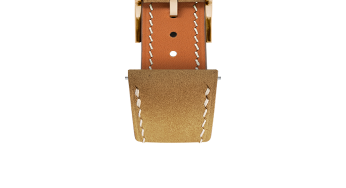 Cartier レザーストラップ 　キャメル Best Straps for Cartier Pebble Yellow Gold Natural / Cream Dial