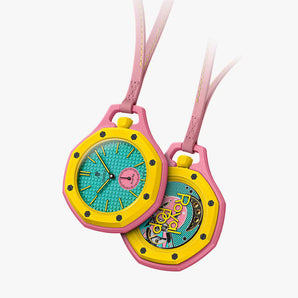 Swatch x Audemars Piguet Royal Pop OTG ROZ Savonette pocket watch — by Delugs