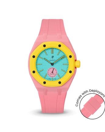 Swatch x AP Royal Pop Bubblegum Pink case-strap by Delugs