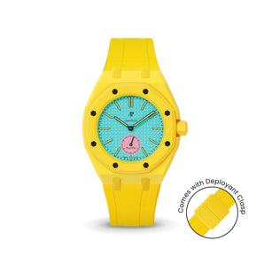 Swatch x AP Royal Pop Yellow case-strap by Delugs