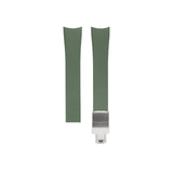 Delugs Olive Green Curved CTS Rubber Strap Rubber Watch Strap