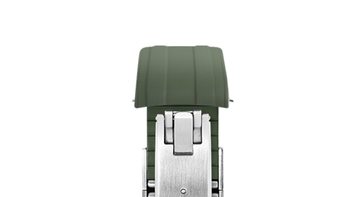 Overstock: Olive Green CTS Rubber Strap for Omega Speedmaster