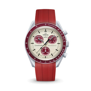 Red CTS Rubber Strap for Omega Speedmaster & Swatch MoonSwatch