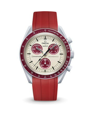 OMEGA Speedmaster 赤 シューマッハ　cart用タイヤケース Red CTS Rubber Strap for Omega Speedmaster & Swatch MoonSwatch