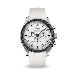 White CTS Rubber Strap for Omega Speedmaster