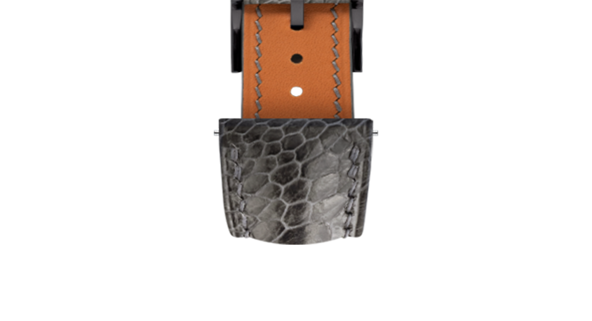 Dark Grey Ostrich Leg Signature Strap - Handcrafted Leather Watch