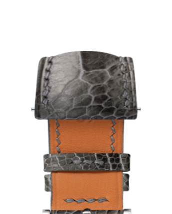 Dark Grey Ostrich Leg Signature Strap - Handcrafted Leather Watch