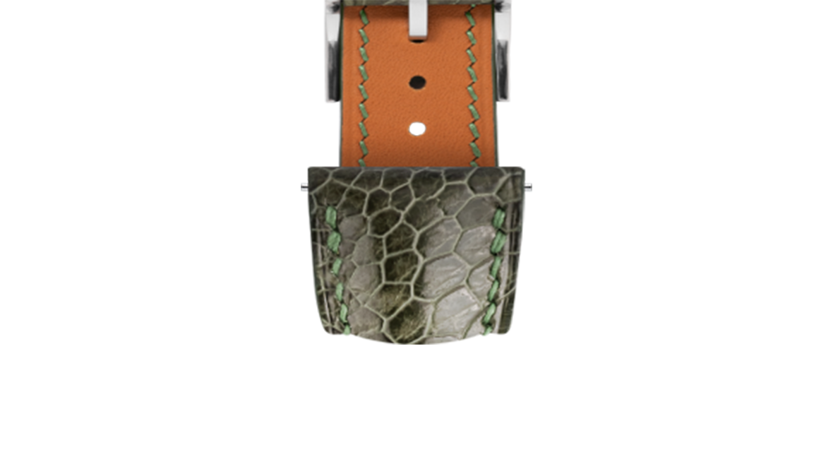 Forest Green Ostrich Leg Signature Strap - Handcrafted Leather