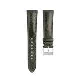 Delugs Forest Green Ostrich Leg Signature Strap Handcrafted Leather Watch Strap