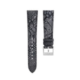 Delugs Nubuck Black Ostrich Leg Signature Strap Handcrafted Leather Watch Strap
