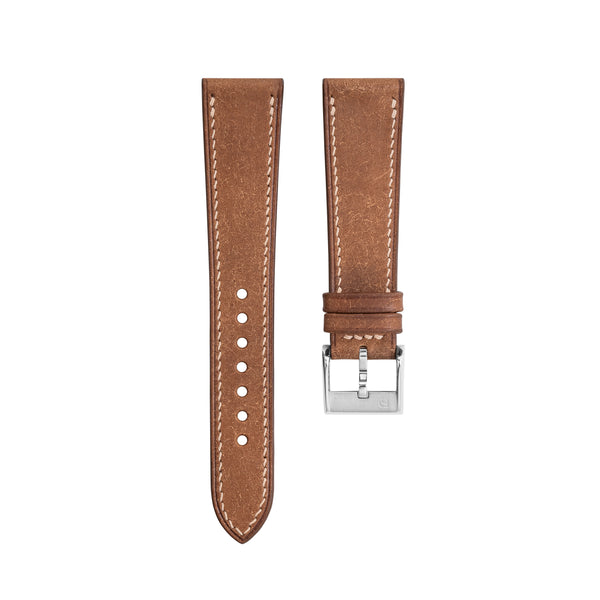 Delugs Cognac Pueblo Slim Strap Handcrafted Leather Watch Strap