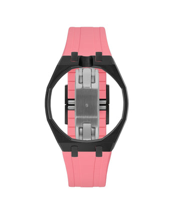 Black case, 12 o'clock, Bubblegum Pink strap