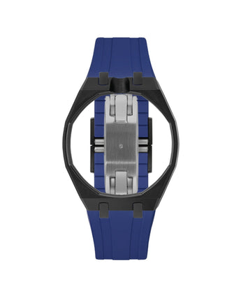 Black case, 12 o'clock, Indigo Blue strap