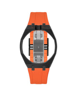Black case, 12 o'clock, Orange strap