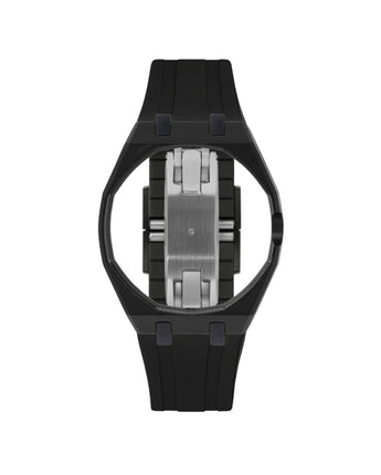 Black case, 3 o'clock, Black strap