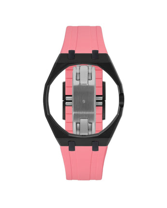 Black case, 3 o'clock, Bubblegum Pink strap