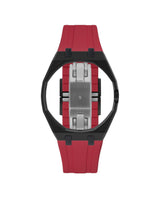 Black case, 3 o'clock, Cherry Red strap