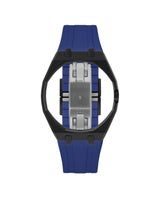 Black case, 3 o'clock, Indigo Blue strap