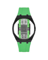 Black case, 3 o'clock, Light Green strap
