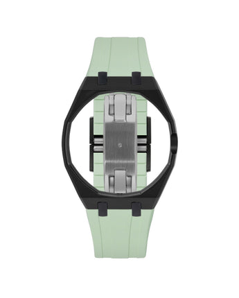 Black case, 3 o'clock, Lime Green strap