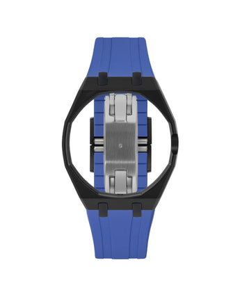 Black case, 3 o'clock, Navy strap