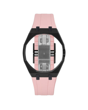 Black case, 3 o'clock, Sakura Pink strap