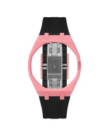 Bubblegum Pink case, 3 o'clock, Black strap
